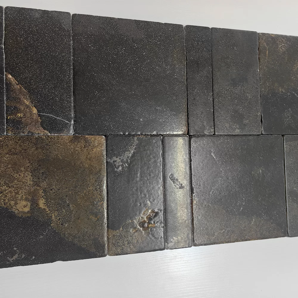 Metallic-Finish Oxidized Porcelain Tiles