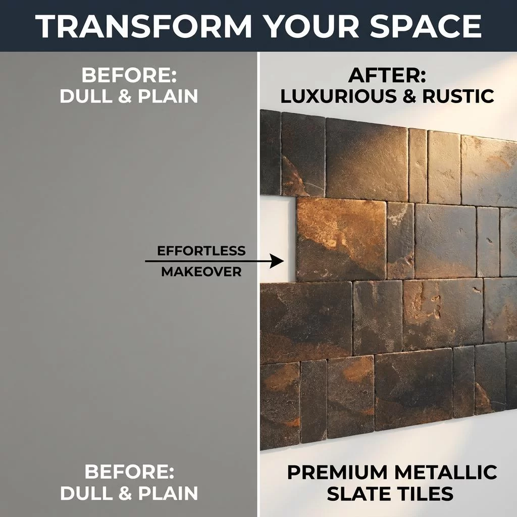 Metallic-Finish Oxidized Porcelain Tiles