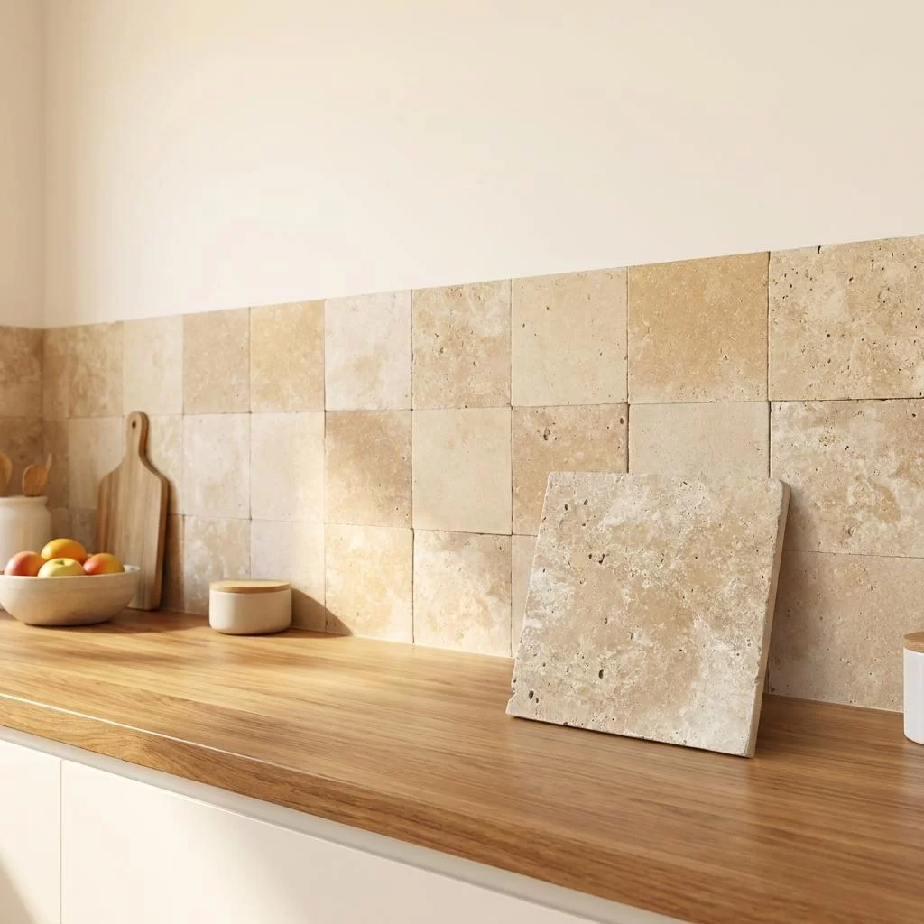 Premium Natural Travertine Tumbled Square Tiles