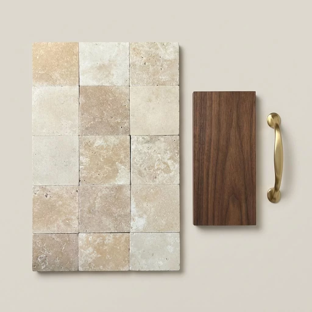 Premium Natural Travertine Tumbled Square Tiles
