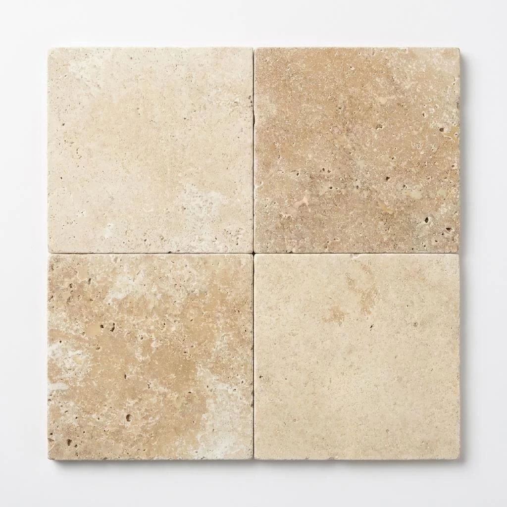 Premium Natural Travertine Tumbled Square Tiles