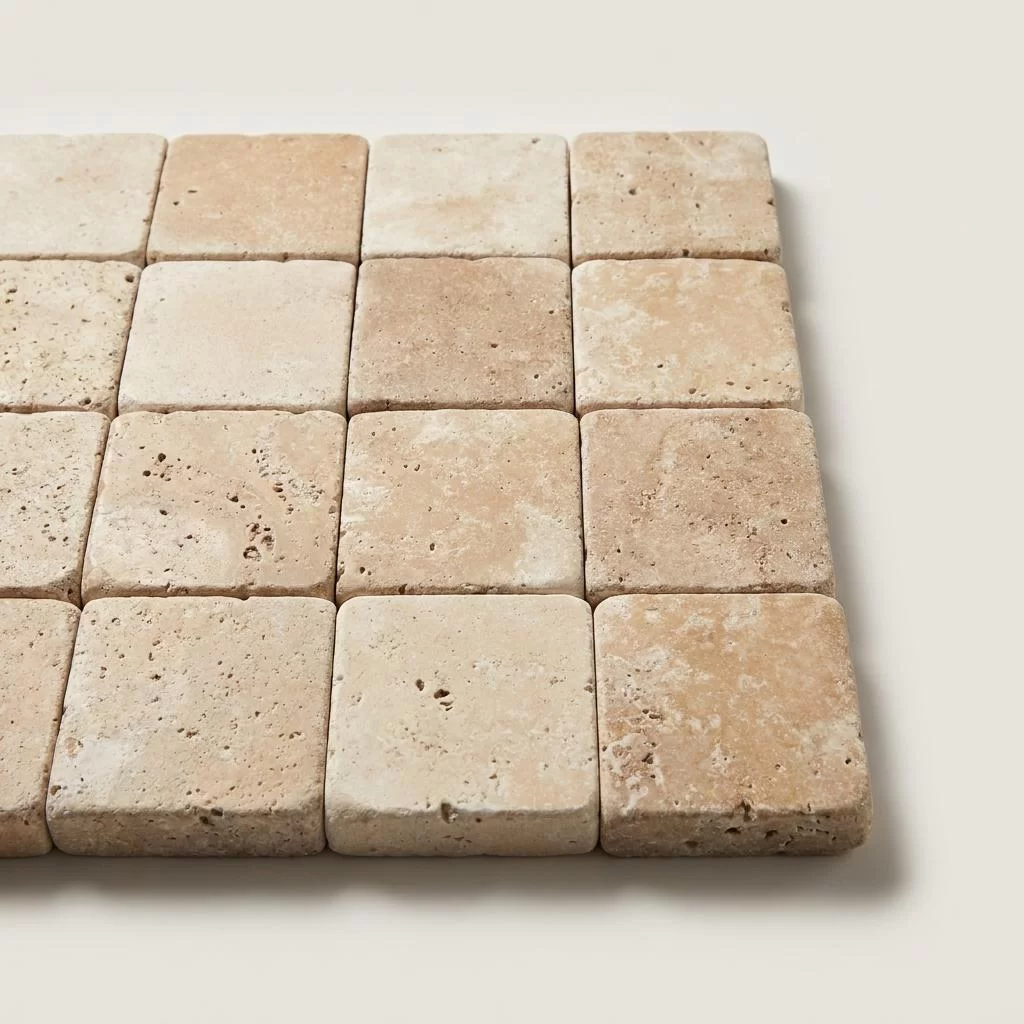 Premium Natural Travertine Tumbled Square Tiles