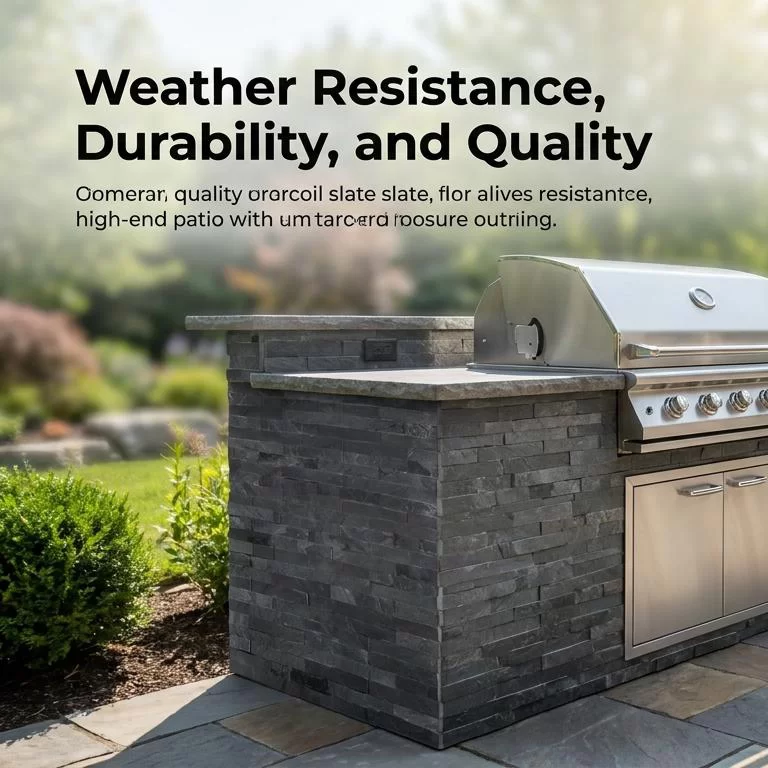 Premium Charcoal Black Slate Ledger Stone