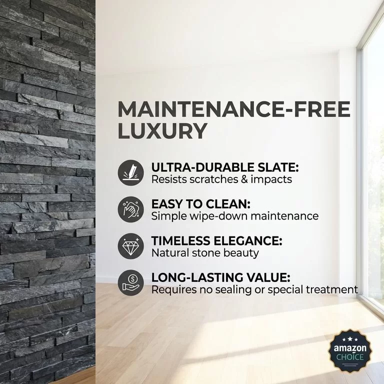 Premium Charcoal Black Slate Ledger Stone