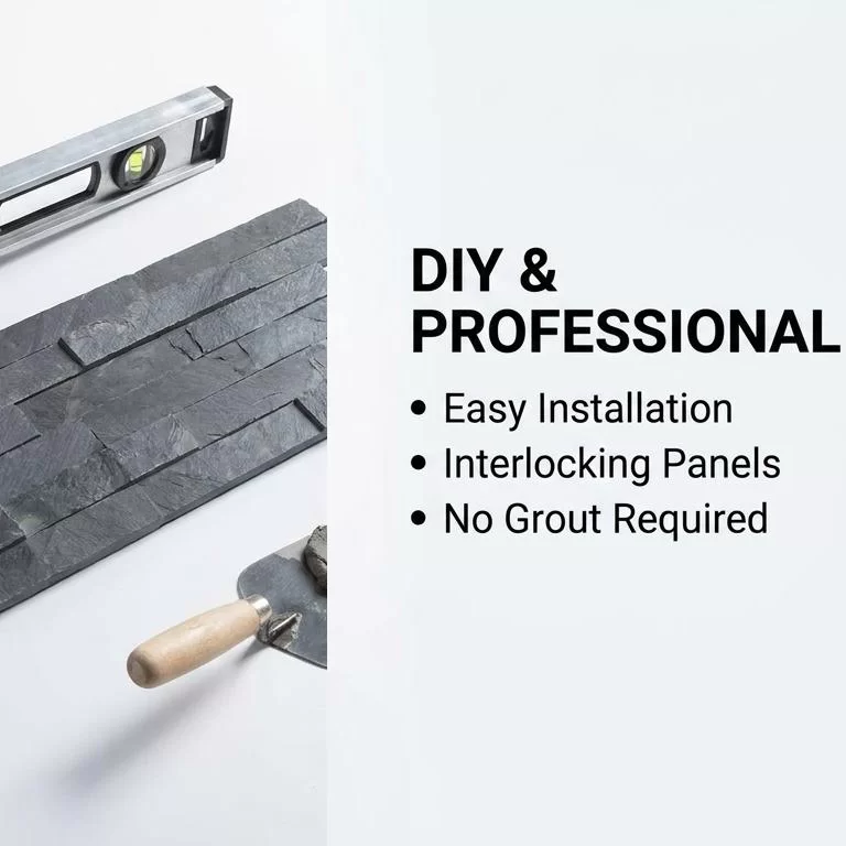 Premium Charcoal Black Slate Ledger Stone