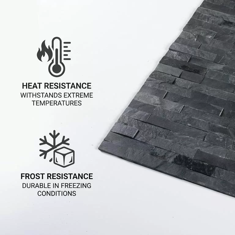 Premium Charcoal Black Slate Ledger Stone