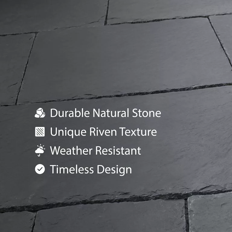 Premium Natural Black Slate Stone Pavers