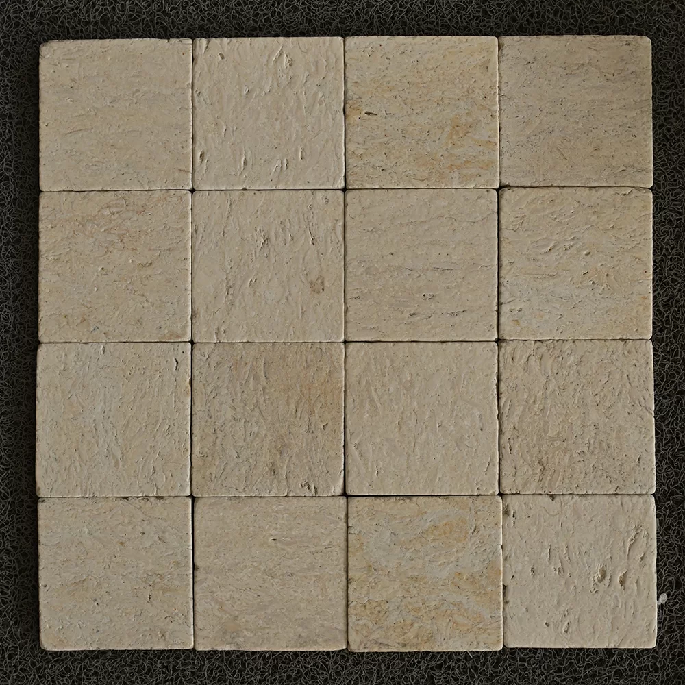 Premium Matte Tumbled Beige Travertine Mosaic Tile