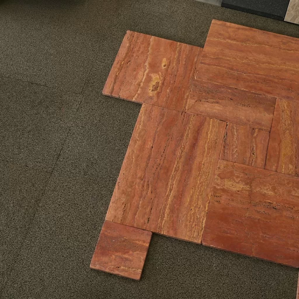 Premium Vein-Cut Red Travertine Natural Stone
