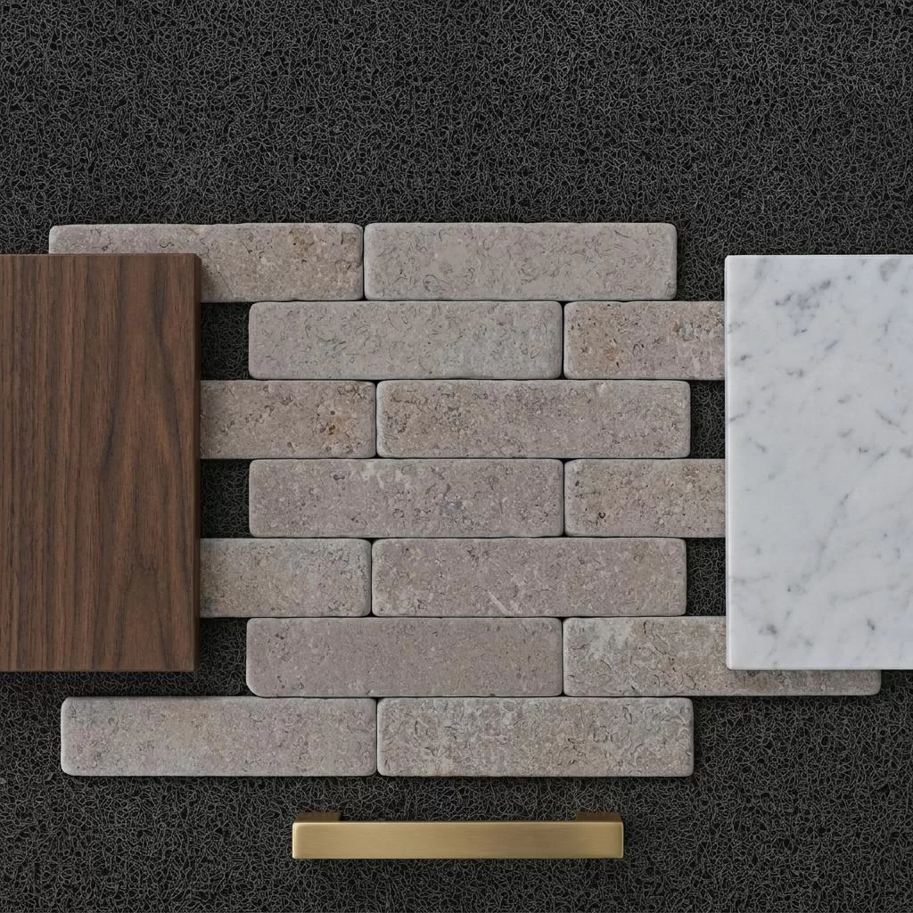 Premium Tumbled Travertine Subway Mosaic Tiles