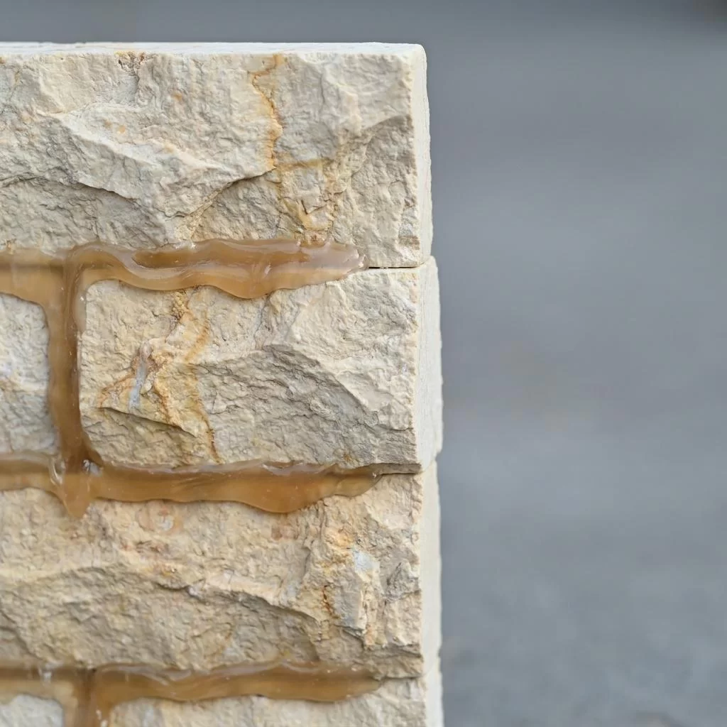 Cream Beige Stacked Stone Veneer Corner Panel